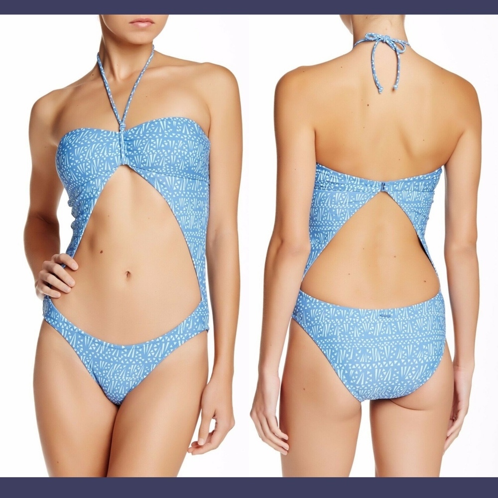 NWT Volcom Tribe Hunter One Piece Swimsuit in Sandy Indigo Blue [SZ‎ Small ]